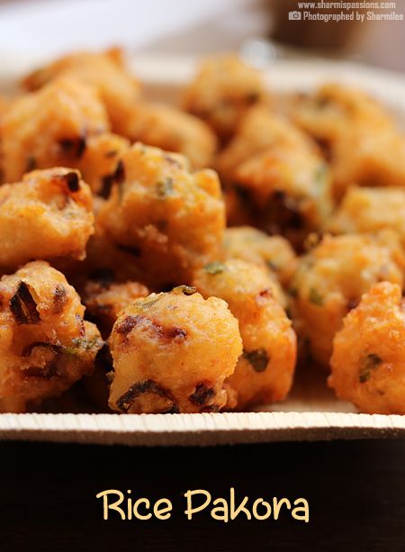 Rice Pakoda Recipe Rice Pakora Recipe, Leftover Rice Recipe, Leftover Rice Recipes Indian, Indian Savouries, Rice Receipes, Vegetarian Pasta Sauce, Fried Fritters, Maharashtrian Food, Leftover Rice Recipes