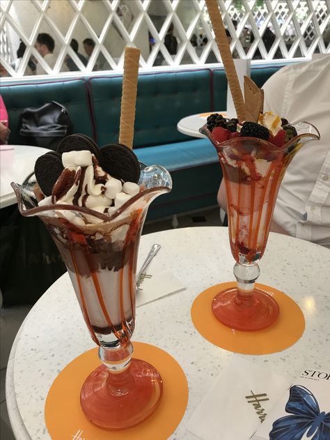 Harrods Ice Cream Parlour...expensive ice creams (these were £15 each) but great quality and a once in a lifetime treat! Expensive Ice Cream, Ice Cream Parlour, Things To Do In London, Ice Creams, Once In A Lifetime, Harrods, Fun Things To Do, Ice Cream, Cream