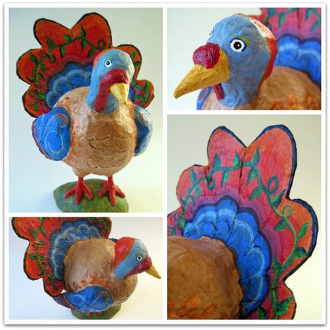 to order your own custom paper mache turkey ~ visit the oliveloaf design shoppe Paper Mache Turkey For Kids, Paper Mache Turkey, Thanksgiving Paper, Turkey Craft, Paper Mache Art, Kid Craft, Pet Chickens, Art Animals, Great Gift Ideas