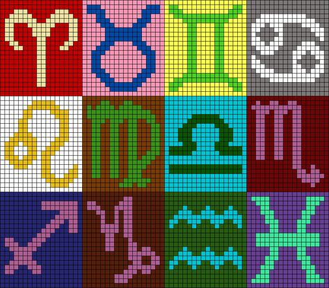 Pixel Crochet, 강아지 그림, Tapestry Crochet Patterns, Aquarius Pisces, Pola Kristik, Diy Perler Beads, Scorpio Sagittarius, Libra Scorpio, Pola Sulam