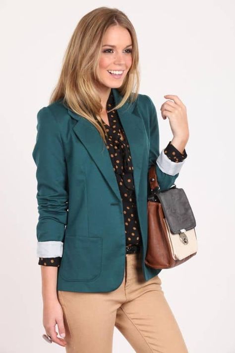 Principal Style, Teal Blazer Outfit, Cotton On Australia, Green Blazer Outfit, Teal Outfits, Blazer Verde, Pant Outfits, Teal Blazer, Summer Office