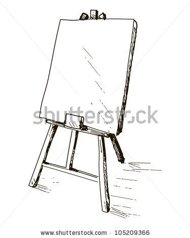 Art Easel Drawing, Art Easel Aesthetic, Easel Tattoo, Easel Illustration, Easel Sketch, Easel Drawing, Drawing Easel, Cupid Tattoo, Art Quiz