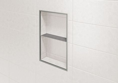 Schluter®-SHELF-N Schluter Niche, Schluter Shelf, Niche Shelf, Schluter Shower, Niche Shelves, Corner Shelf Design, Bathtub Surround, Wall Storage Systems, Shower Bench