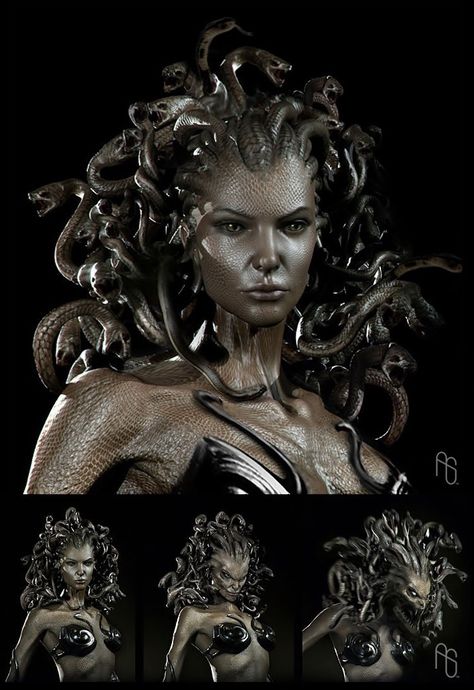 Medusa Concept Art, Greek Monsters, Medusa Gorgon, Medusa Art, Frida Art, Medusa Tattoo, Mythological Creatures, Mystical Creatures, Arte Fantasy