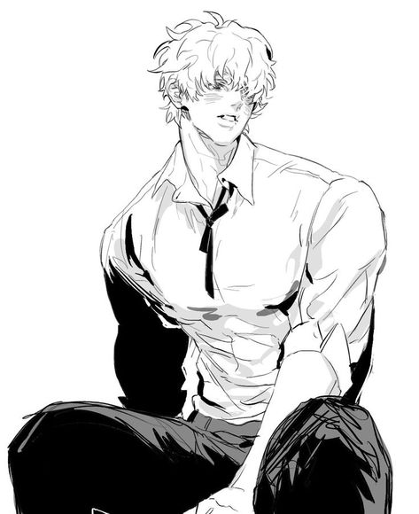 Buff Guys, 영감을 주는 캐릭터, Anime Drawings Boy, Art Poses, Anime Poses Reference, Anime Sketch, Boy Art, Drawing Poses, Handsome Anime Guys