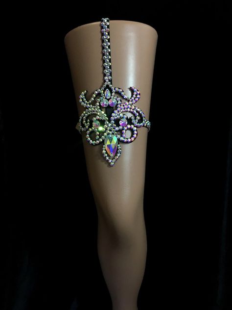 Thigh Jewelry, Dancer Legs, Dancer Necklace, Rhinestone Garter, Thigh Garter, Leg Garter, Burlesque Costume, 15 May, Latin Dance Dresses