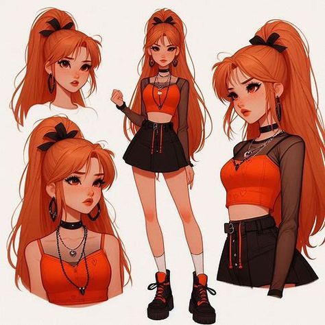 Character Design Outfits Female, Hair Color 2024, Crazy Hair Day, Clothing Design Sketches, Trendy Hair Color, Trendy Hair, Dessin Adorable, Cute Art Styles, Female Character Design