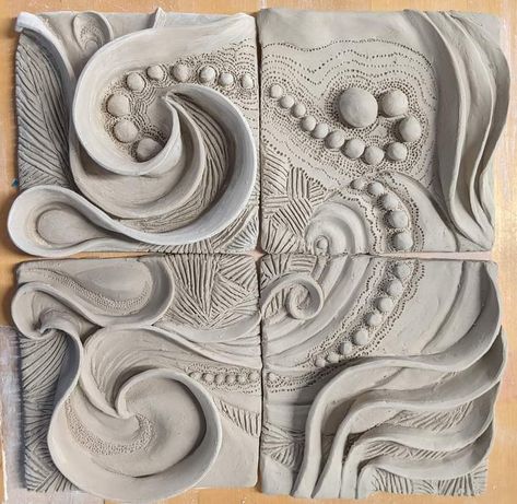 Ceramic Tile Art, Ceramic Art Sculpture, Sculpture Art Clay, Ceramic Texture, Clay Wall Art, Soyut Sanat Tabloları, Ceramic Wall Art, Hand Built Pottery, Relief Sculpture