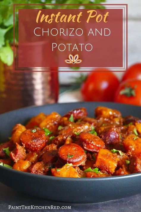 Instant Pot Chorizo and Potato is a vibrant recipe in which traditional Spanish Chorizo gets an Asian twist with the warming flavors of Indian spices such as cumin, cloves, turmeric, and red chili pepper. [Stovetop instructions also included.]rn#instantpot #chorizo #chorizopotato #instantpotchorizo #goasausage Chorizo Recipes Dinner, Spanish Chorizo, Chorizo And Potato, Chorizo Recipes, Prep Meals, Pork Soup, Curry Recipes Indian, Stove Top Recipes, Instant Pot Pork