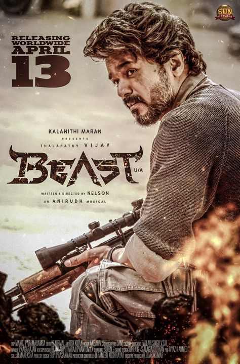 Beast Movie, Film Thriller, Beauty And The Beast Movie, Thalapathy Vijay, Film Buff, Indian Movies, April 13, Tamil Movies, Movie Genres