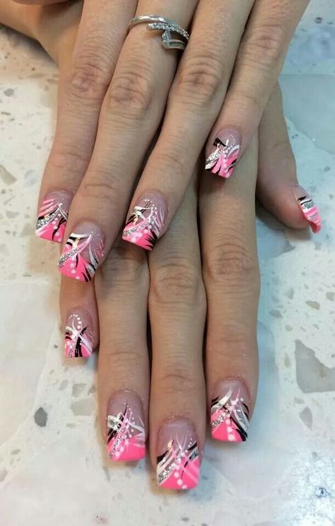 Fingernail Polish Designs, Toenails Designs, Feather Nail Designs, Designed Nails, Feather Nail, Fingernail Art, Pink Tips, Sweet Nails, Lipstick Nails