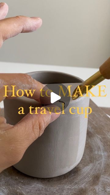 Handmade Ceramics Cup, Hand Pottery Ideas Simple, Cup From Clay, Clay Espresso Cups Diy, Ceramic Mug Tutorial, Pottery Slab Templates, Hand Made Cup, Hand Ceramics Ideas, Ceramic Cups Ideas