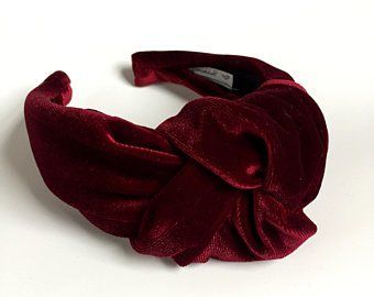 Etsy :: Your place to buy and sell all things handmade Stretch Velvet Top, Velvet Headbands, Knot Turban Headband, Pearl Bridal Headband, Wine Top, Fabric Headbands, Fancy Hats, Velvet Headband, Handmade Headbands