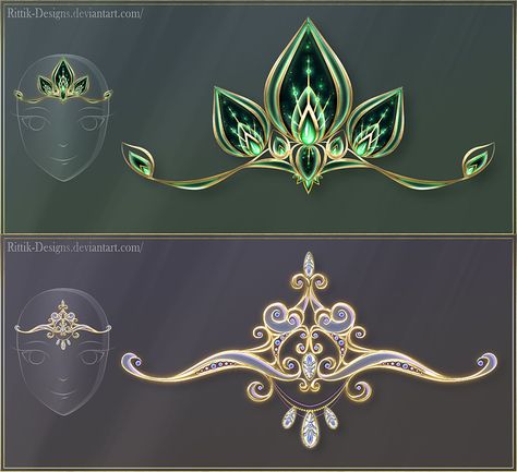 Diadems adopts 9 (OPEN) Offer your price!  by Rittik-Designs Crown Design Drawing, Rittik Designs, Fantasy Crown, 귀여운 음식 그림, Anime Jewelry, Fantasy Props, Anime Accessories, Magical Jewelry, My Gallery