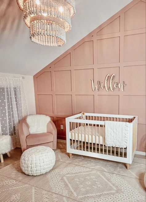 Gender Ideas, Baby Nursery Design, Baby Nursery Inspiration, Baby Room Themes, Board And Batten Wall, Home Decor Aesthetic, Nursery Room Design, Girl Nursery Room