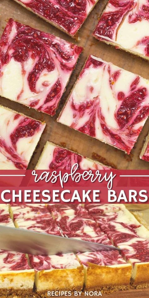 Savor light spring flavors like raspberry and lemon with our Raspberry Cheesecake bars! These bars offer the perfect balance of rich and creamy cheesecake atop a buttery graham cracker crust, with a burst of tangy sweetness from the raspberry swirl and a subtle hint of lemon. Whether you're hosting a Mother’s Day brunch or simply in the mood for a refreshing spring treat, these bars are sure to please your taste buds. Try this classic cheesecake recipe today! Spring Flavors, Lemon Raspberry Cheesecake, Peach Dumplings, Raspberry Cheesecake Bars, Raspberry Swirl Cheesecake, Mothers Day Desserts, Swirl Cheesecake, Cheesecake Bar Recipes, Vanilla Cheesecake