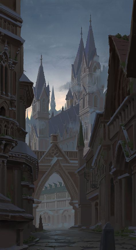 Fantasy Architecture, Fantasy Town, Fantasy City, Fantasy Castle, Fantasy Images, Fantasy Setting, Fantasy Places, Medieval Town, Fantasy Concept Art