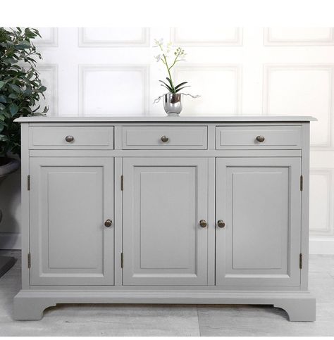 Grey Panelling, Hallway Grey, Grey Sideboard, Sideboard Grey, Room Upgrade, Large Sideboard, Kitchen Sideboard, Furniture Makeover Diy, Lounge Room