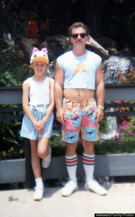 Pump Up The Jam.  Or maybe this could have been me.  I am a big Donald freak. Father Daughter Pictures, Daughter Picture, Funny Family Photos, Flower Girl Outfit, Awkward Photos, Bad Fashion, Awkward Family Photos, Passport Photo, Dad Fashion