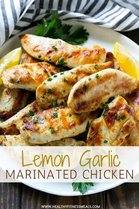 Lemon Garlic Marinated Chicken | Chicken Recipes | Low Carb | Low Carb Recipes | Lunch Recipes | High Protein Recipes | Healthy Recipes | Healthy Fitness Meals | #healthyfitnessmeals #lemon #garlic #chicken #lowcarb Lunch Recipes High Protein, Low Carb Recipes Lunch, Chicken Recipes Low Carb, Easy Marinated Chicken, Chicken Chicken Recipes, Recipes High Protein, Fitness Meals, Recipes Lunch, Healthy Fitness Meals