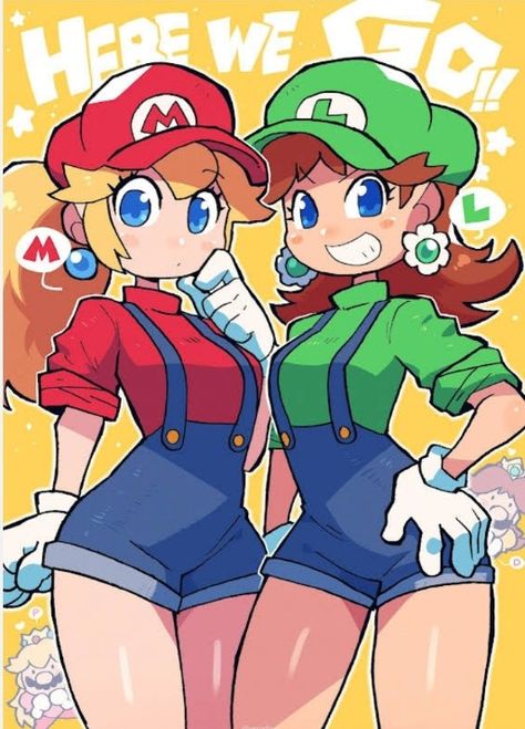 Mario And Luigi Games, Luigi And Daisy, Mario E Luigi, Super Mario Princess, Peach Mario, Mario Fan Art, Nintendo Princess, Nintendo Fan Art, Princess Daisy