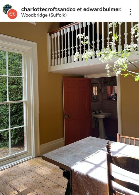 Statement Door, Edward Bulmer, Natural Paint, Georgian Interiors, Paint Calculator, Red Earth, Red Ochre, Double Height, Skirting Boards