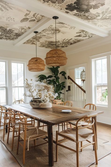 Look Up! These 12 Textured Ceiling Ideas Are Absolutely Jaw-Dropping Entryway Ceiling, Patio Ceiling Ideas, Modern Office Ideas, Modern Cottage Decor, Neutral Coastal Decor, Feminine Home Office Ideas, Patio Ceiling, Organic Modern Dining Room, Neutral Bathroom Decor