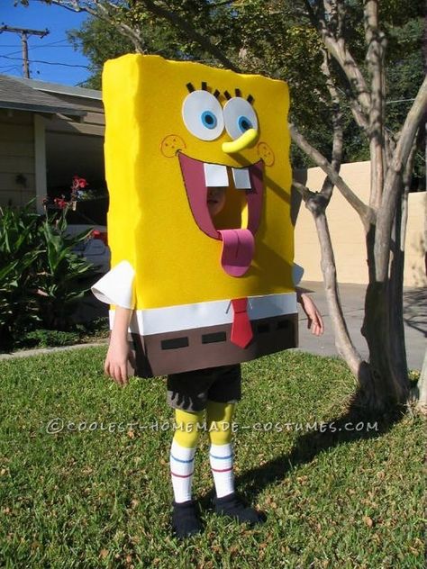 Spongebob And Patrick Costumes, Spongebob Halloween, Spongebob Costume, Original Costumes, Play Pretend, Homemade Costumes, Lego Storage, Halloween Costume Contest, Creative Costumes