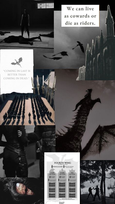 #fourthwing #ironflame #rebeccayarros #ridersquadrant #moodboard #discover Mood Board