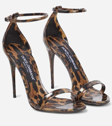 00s Style, Leopard Print Sandals, Dolce Gabbana Shoes, Leopard Heels, Dolce And Gabbana Kids, Girly Shoes, Brown Leather Sandals, 2023 Collection, Dolce E Gabbana