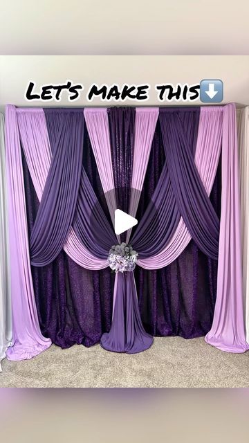 56K views · 4.9K likes | CustomEventCreations | Michigan on Instagram: "Here’s how I put this design together, a purple backdrop with a floral piece! Checkout a more detailed tutorial on my YouTube channel. #thecolorpurple #draping #eventdraping #michiganeventplanner #michiganwedding #michiganweddings #michiganweddingplanner #detroitevents #detroiteventdesigner #detroiteventplanner #detroitweddingplanner #detroitwedding #detroitweddings #novi" Purple And Silver Backdrop, Backdrop Curtain Ideas, Purple Wedding Background, Curtain Backdrop Ideas, Curtain Backdrop Wedding, Diy Backdrop Stand, Purple Backdrop, Yellow Drapes, Curtains Style