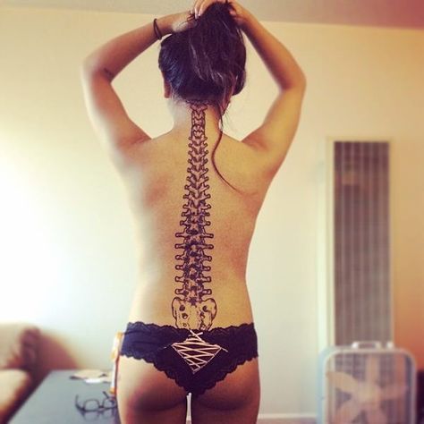 Spine Tattoos 45 Themes and Placement Ideas (With Pictures) ❤ liked on Polyvore featuring accessories, body art and tattoos Vertebrae Tattoo, Spinal Tattoo, Bone Tattoo, Bone Tattoos, Fresh Tattoo, Tattoo Artwork, Full Sleeve Tattoo, Spine Tattoo, Spine Tattoos