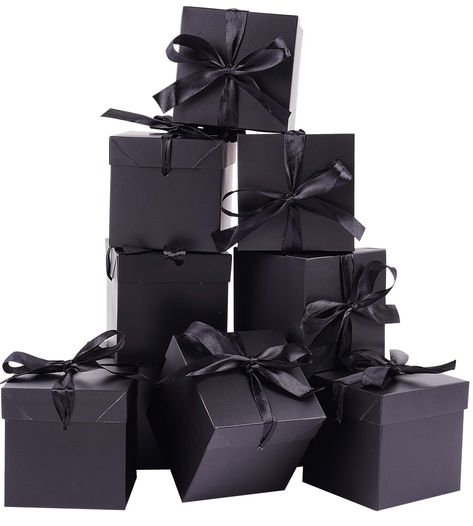 PRICES MAY VARY. Squared Gift Boxes: You will receive 12 6x6x6 inch square gift boxes with lids. Black Gift Boxes with Ribbon: Each box comes with a ribbon, which you can tie into a beautiful bow to surprise a friend or relative who receives your gift. Easy Storage: Our gift boxes fold flat for easy storage and are great for buying in bulk. Suitable for Various Occasions: Our gift boxes with lids are perfect for weddings, birthday party favor, engagements, graduations, holidays, christmas xmas,n Birthday Gift Boxes, Boxes With Lids, Gift Boxes With Lids, Wrapping Party, Present Wrapping, Party Favor Boxes, Packing Boxes, Black Gift Boxes, Holidays Christmas