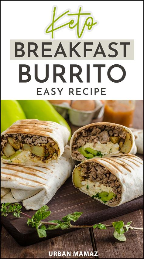 The Best Keto Breakfast Burrito Recipe - Urban Mamaz Keto Breakfast Burrito, Breakfast Burrito Recipe, Best Keto Breakfast, Burrito Recipe, Breakfast Burritos Recipe, Keto Diet List, Keto Diet Breakfast, Breakfast Burrito, Burritos Recipe