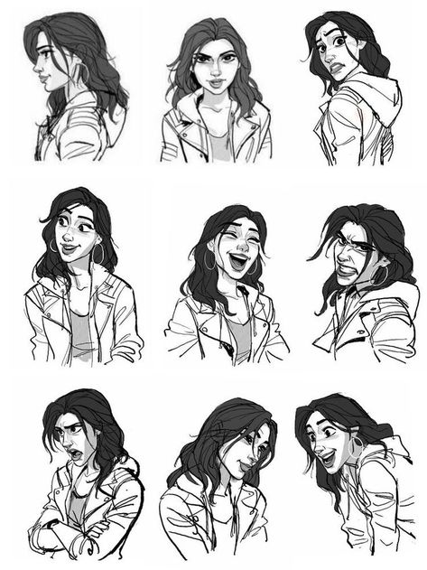 Character Design Emotions Expression Sheet, Female Character Expressions, Facial Expressions Drawing Female, Determined Expression Drawing, Female Power Pose Reference, Excited Character Pose, Character Expression Sheet Reference, Cartoon Expression Reference, Happy Facial Expressions Drawing