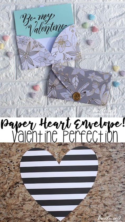 I love Valentine's day because of the decor and the hearts. I think it's a fun way to celebrate love and thinking of others. Paper heart envelopes are the finishing touch to any Valentine and they are easy to make! Learn how to make a paper envelope using a darling heart shaped paper for the perfect Valentine card! Paper Envelope Diy, Heart Shaped Paper, Heart Envelope, Upcycled Projects, Green Craft, Diy Envelope, Paper Envelope, Paper Heart, Paper Hearts