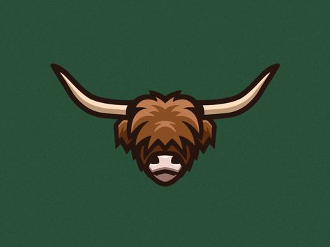 Highland Cow Illustration by Elmrichdesign on Dribbble Highland Cow Illustration, Bull Mascot, Cow Logo, Cow Illustration, Highland Cows, Bull Logo, Mascot Logo, Highland Cow, Illustration Design