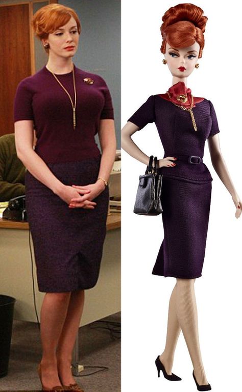 JOAN'S BEST from Mad Men Finale: The Stars Pick Their Best and Worst Outfits Ever on E! Online Mad Men Fashion Women, Worst Outfits Ever, Peggy Olson Mad Men, Joan Mad Men, Worst Outfits, She's The Man, Mad Men Fashion, Black Striped Dress, High Life