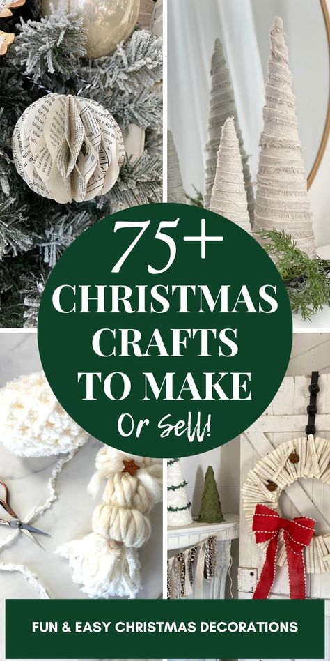 DIY Cone Christmas Trees Tutorials - Christmas Crafts To Make And Sell, Homemade Christmas Crafts, French Country Christmas, Christmas Crafts To Sell, Christmas Crafts To Make, Easy Christmas Decorations, Easy Christmas Crafts, Holiday Crafts Christmas, Easy Christmas Diy