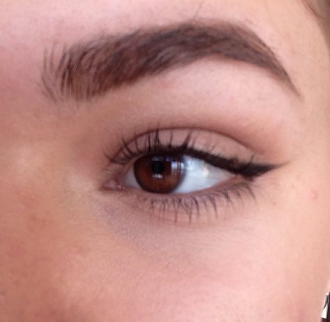 Simple Eye Makeup With Eyeliner, Minimal Eyeliner Natural Looks, Simple Small Eyeliner, Subtle Liquid Eyeliner, Brown Liner Makeup Eyes Natural, Simple Cat Eyeliner, Small Eyeliner Makeup, Small Liner Makeup, Small Eyeliner Ideas