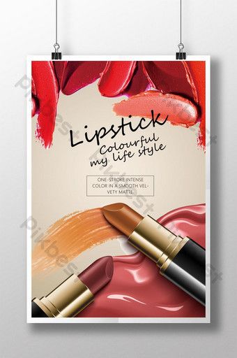 Lipstick Poster Design, Ads Lipstick, Lipstick Poster, Colorful Lipstick, Makeup Poster, Boyfriend Scrapbook, Cosmetics Advertising, Lipstick Dark Red, Branding Content