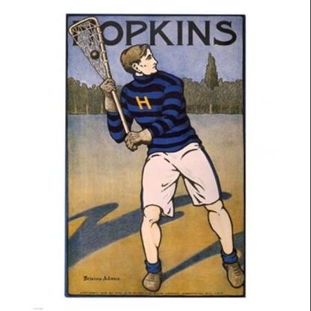 Hopkins Lacrosse Poster Print (8 x 10) College Lacrosse, Retro Painting, Sports Poster, Sports Day, Vintage Stamps, Sport Poster, Super Sport, Vintage Artwork, Vintage Sports