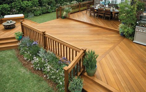 From natural-looking clear wood stains to bold solids, find the perfect stain color and finish for your project Deck Over Paint, Wood Deck Stain, Deck Paint Colors, Deck Stain Colors, Deck Finishes, Deck Stain, Deck Colors, Deck Paint, Deck Construction