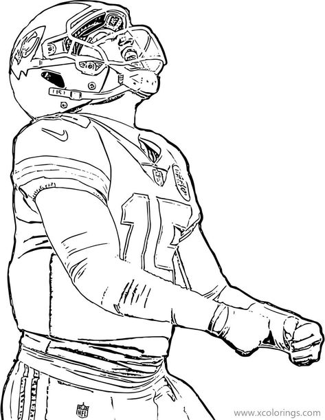 Patrick Mahomes Coloring Pages from Kansas Chiefs. Nfl Funny, Football Coloring Pages, Pumpkin Tattoo, Chiefs Kingdom, Kansas City Chiefs Logo, Boys Football, Chiefs Logo, Print Outs, Skate Art