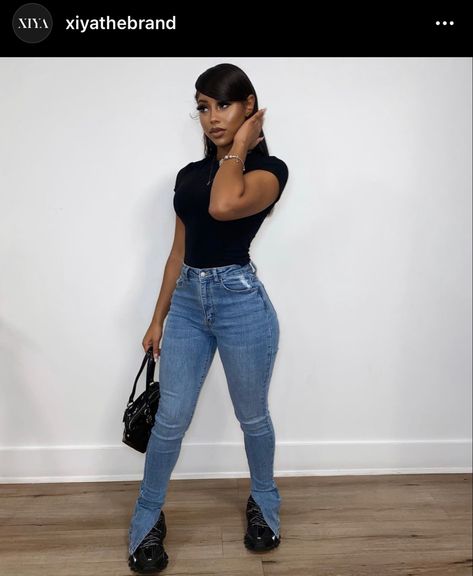 Mom Jeans Outfit Black Women, Jean Outfit Black Women, Jeans Outfit Black Women, Jeans Black Women, Outfit Black Women, Mum Jeans, Girls Fit, Jeans Outfit Winter, Mom Jeans Outfit