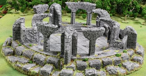 Above is a picture of the Amon Sul, or Weathertop ruin I constructed by following the guide in the Fellowship of the Ring Journey Book , fro... Witch King Of Angmar, Dnd Crafts, The Fellowship Of The Ring, Giant Eagle, Fellowship Of The Ring, Drain Cover, Watch Tower, Exterior Brick, Surface Textures