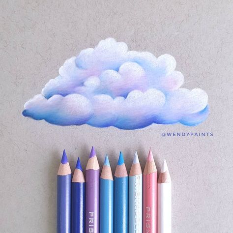 Beautiful cloudy piece by @wendypaints of her cotton candy inspired cloud drawing using Prismacolor Coloured Pencils on Strathmore Toned Grey Mixed Media paper. Beginner Drawing Lessons, Candy Drawing, Colored Pencil Art Projects, Sharpie Drawings, Pencil Inspiration, Blending Colored Pencils, Prismacolor Art, Colored Pencil Artwork, Diy Watercolor Painting