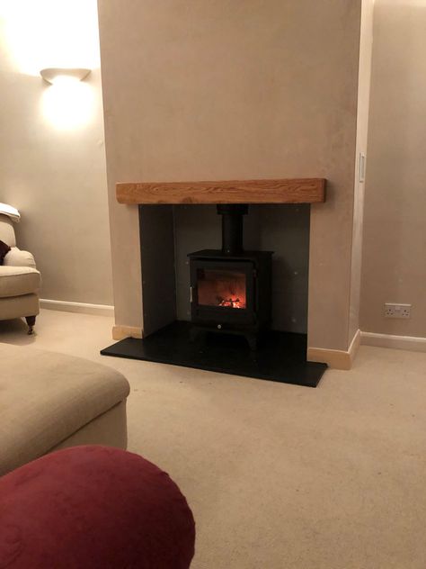 Log Burner Installation, False Chimney Breast, Wood Burner Fireplace, Granite Hearth, Log Burner Fireplace, Log Burner Living Room, Farnham Surrey, Fake Fireplace, Slate Hearth