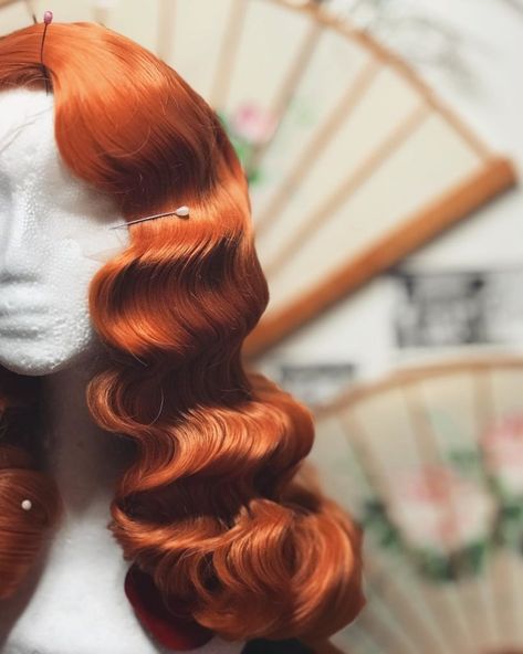 Get the Look: Jessica Rabbit Waves, Retro Waves | OneFabDay.com Jessica Rabbit Hair, Hollywood Curls, Hollywood Hair, Hollywood Waves, Jessica Rabbit, Retro Waves, Retro Hairstyles, Wedding Hair And Makeup, Hair Waves