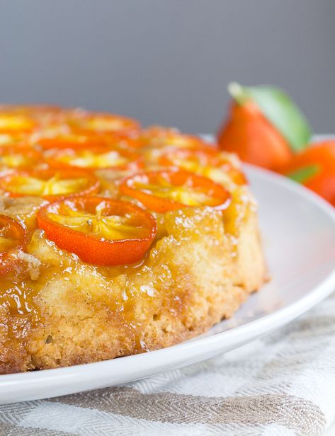 Mandarinquat Upside Down Cake — knead. bake. cook. Kumquat Upside Down Cake, Upside Down Cakes, Kumquat Recipes, Apple Hand Pies, Single Layer Cakes, Upside Down Cake, Moist Cakes, I Want To Eat, The Fence